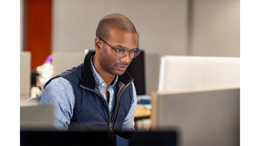 Person looking at computer
