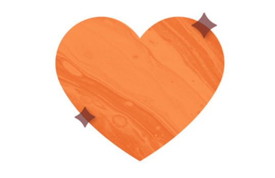 Illustrated orange heart