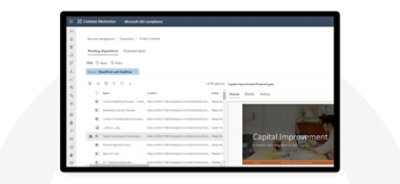 Dispositions en attente dans le portail de conformité Microsoft Purview.