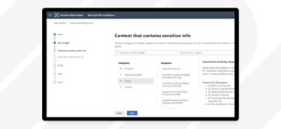 Création d’une stratégie d’étiquetage automatisé dans le portail de conformité Microsoft Purview.