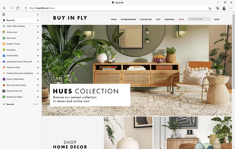 Naviguez sur le web, faites vos achats et visionnez du contenu en streaming en toute sécurité avec Microsoft Edge.
