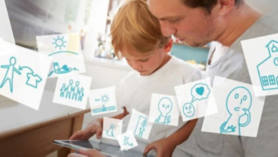 Father and son using SwiftKey Symbols