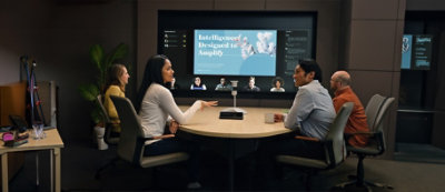 A man and woman sitting at a table.