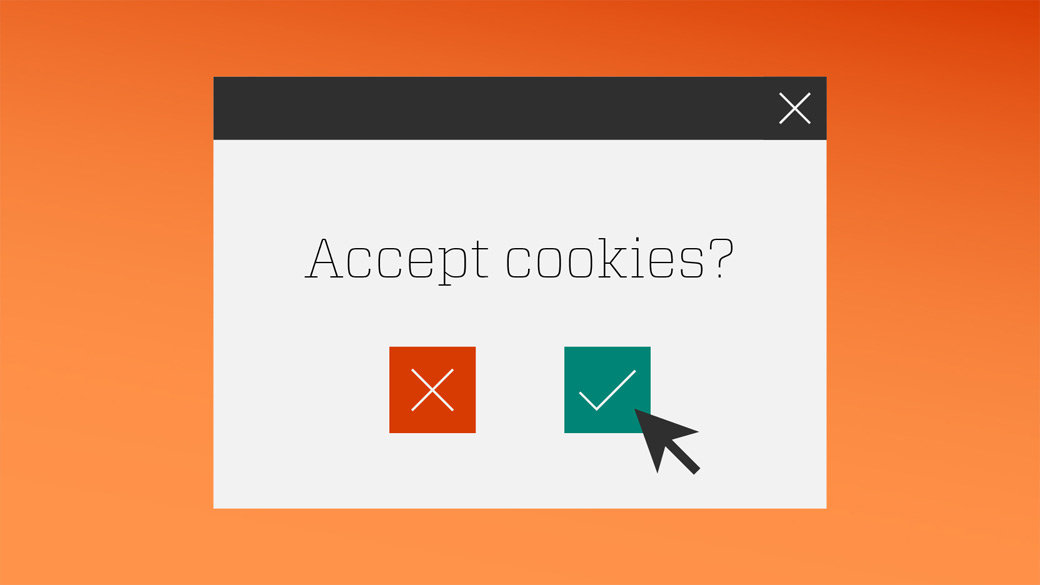Web dialog box with choice to accept or decline cookies