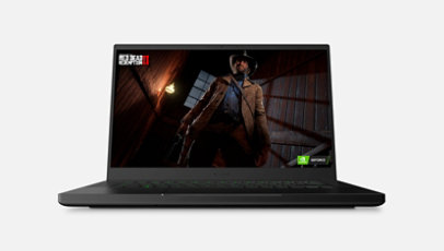 Razer Blade 15 with Red Dead Redemption onscreen.
