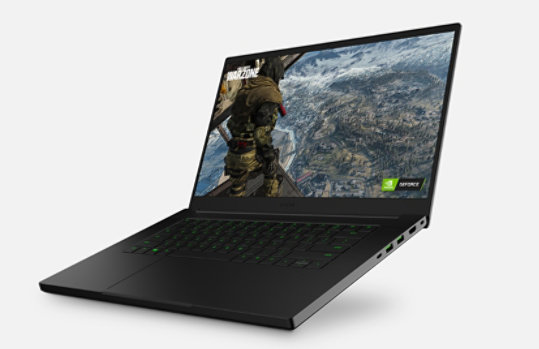 Razer Blade 15 with Call of Duty playing onscreen.