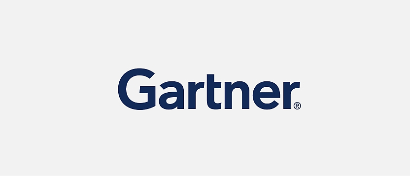 Het logo van Gartner op een witte achtergrond.