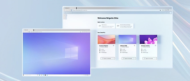 Multiple images showing Microsoft widows start screen and Microsoft edge