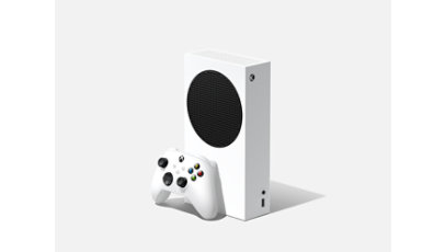 En Xbox Series S-konsol och en Xbox handkontroll