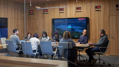 conference room meeting around large table