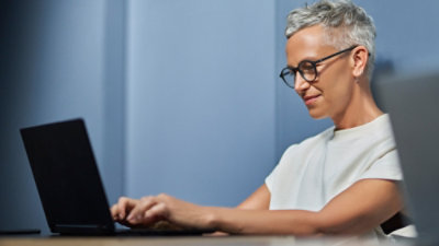 person working on laptop