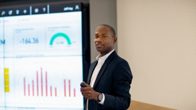 Man presenting datat