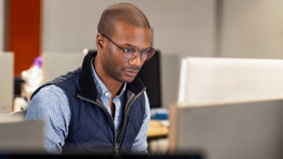  Person working at desk 