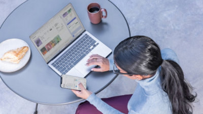 Man looking at computer screen