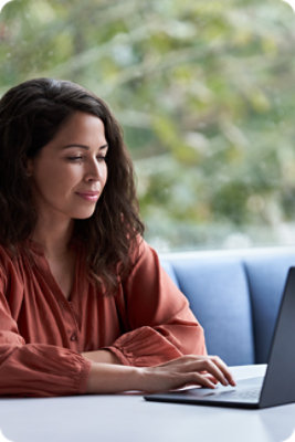 A woman using laptop