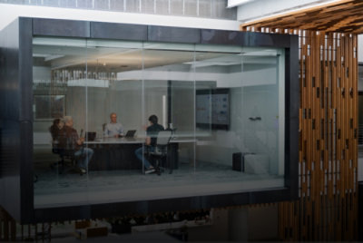 A group of people sitting around a table