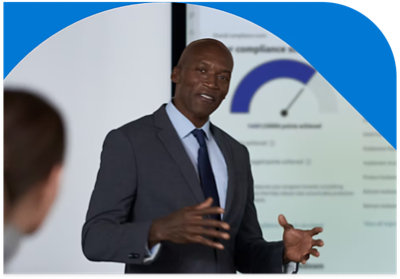 A person giving a presentation