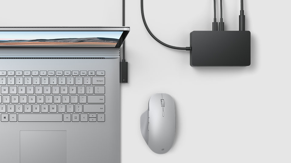 Surface Dock 2 for Business connected to a Surface device.