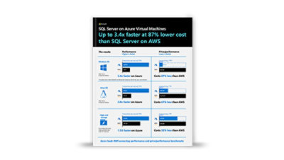 Azure 虚拟机上的 SQL Server 数据表。