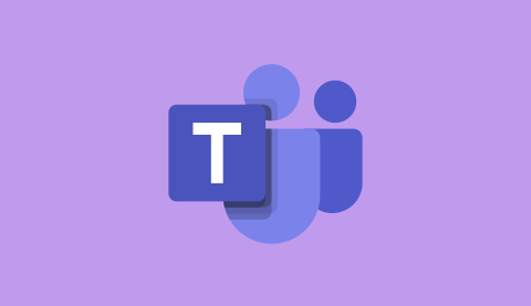 Das Logo von Microsoft Teams vor einem violetten Hintergrund.