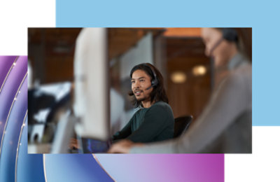 A man wearing a headset.