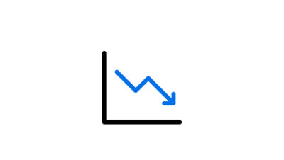 Graph icon with downward arrow.