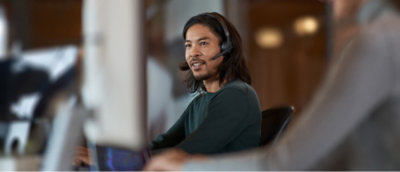 A man wearing a headset.