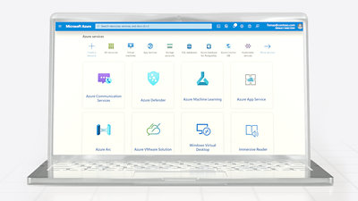 Монитор с домашней страницей служб Azure 