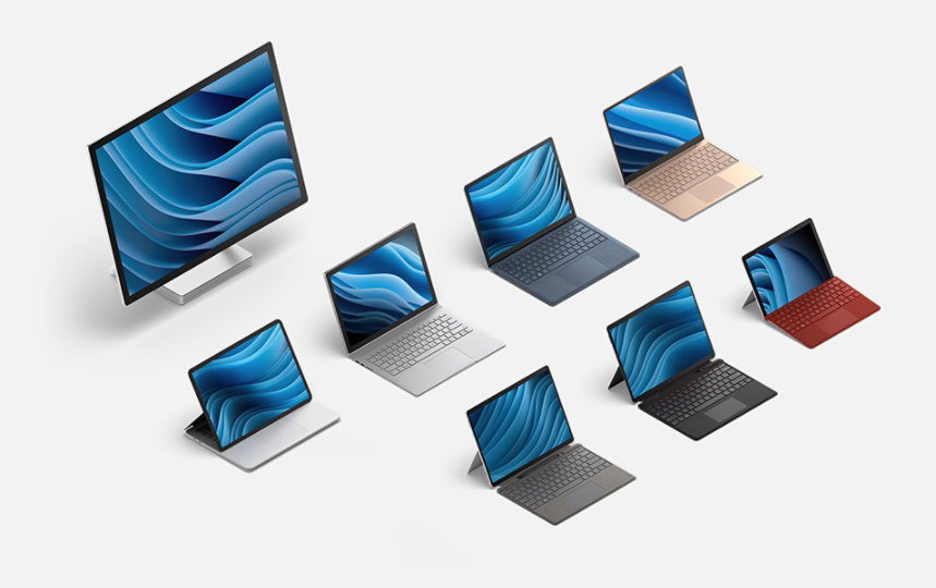 A variety of Surface devices.