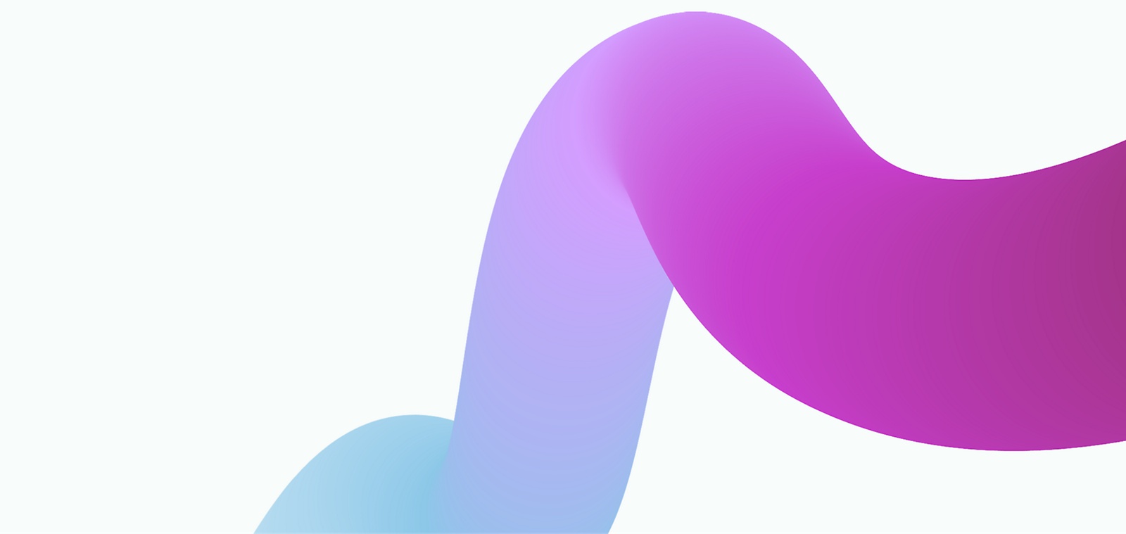 Абстрактное изображение с гладкой, струящейся лентой с градиентным переходом от синего на одном конце к фиолетовому на другом 