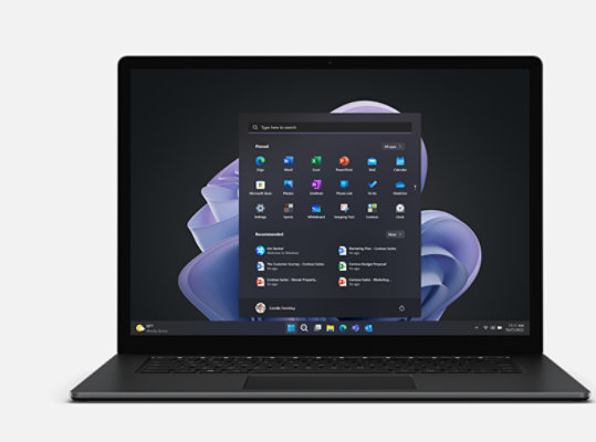 A person uses Windows Hello on Surface Laptop 5 for Business.