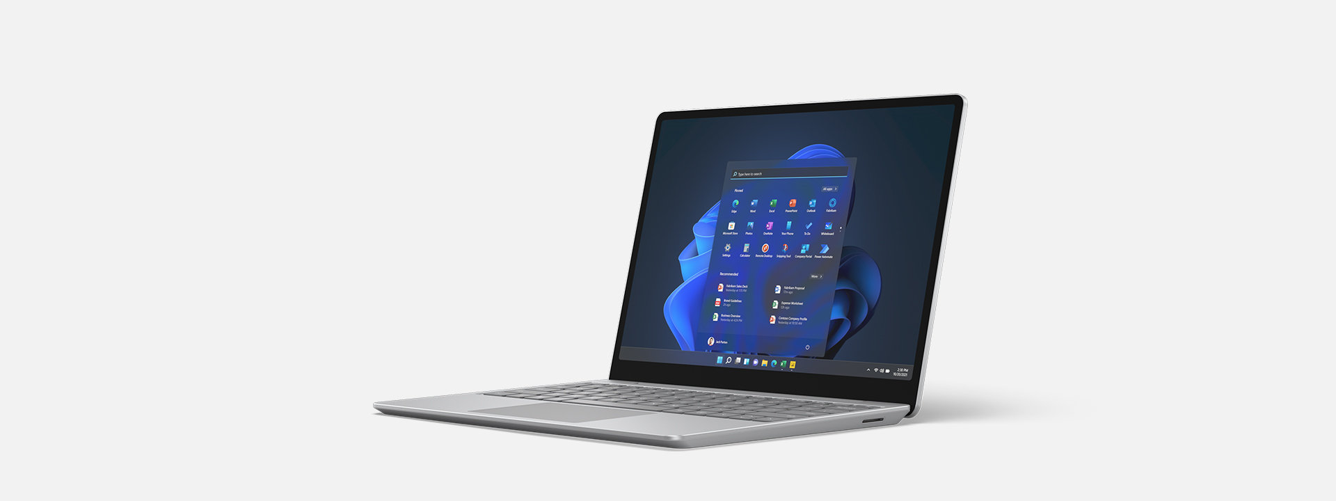 Vista rotante di Surface Laptop Go 2 per le aziende