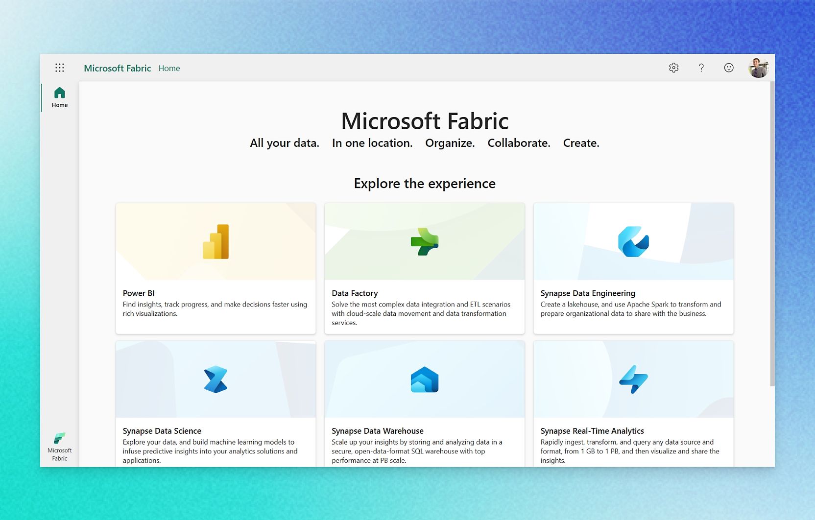 Panel de Microsoft Fabric.