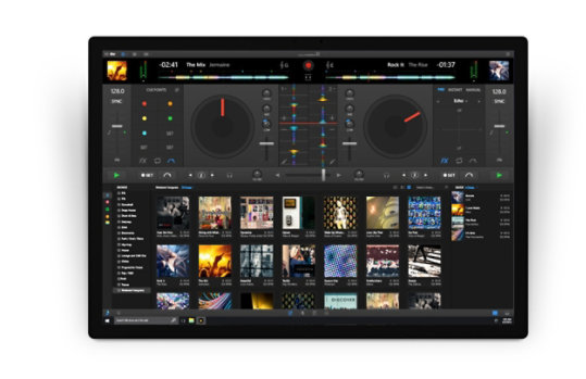 Djay Pro app with Surface Dial