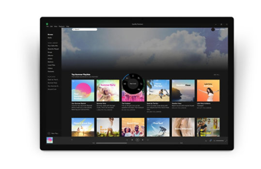 Spotify app with Surface Dial