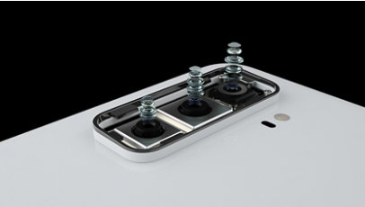 Close up of Surface Duo 2 camera lenses.