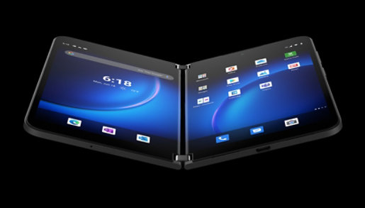 Một kết xuất của Surface Duo 2 được mở hiển thị hai màn hình.