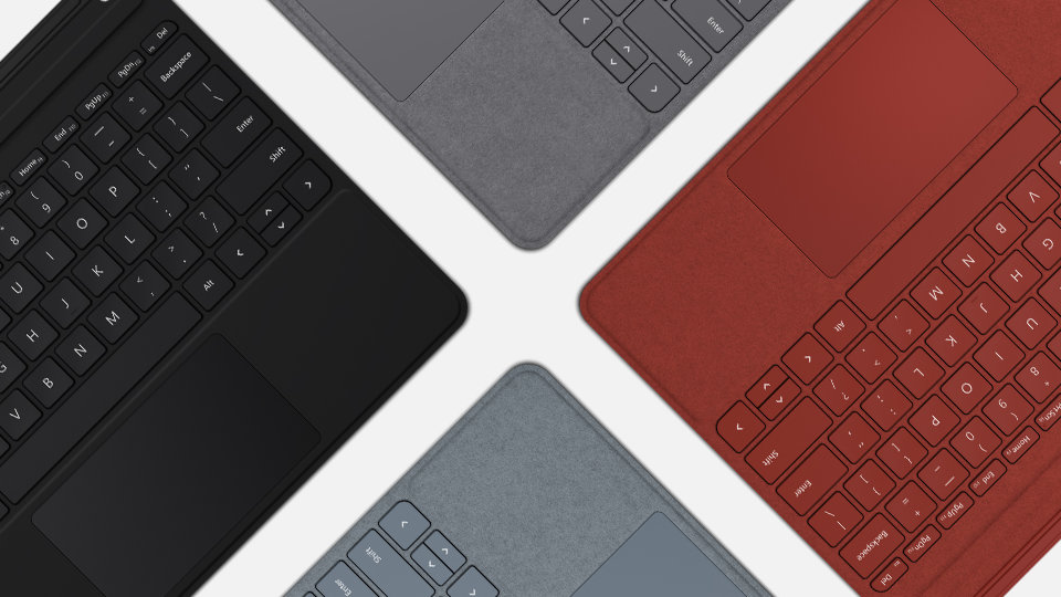 Le Clavier Type Cover pour Surface pour l’entreprise est disponible dans une variété de couleurs. 