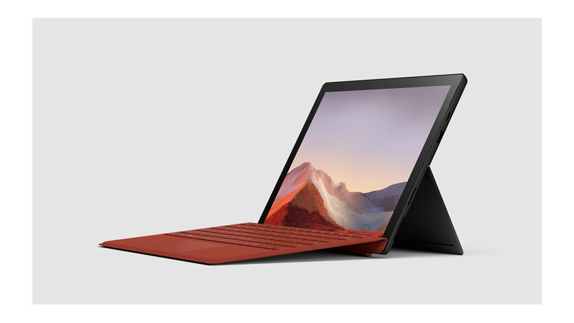 Surface Laptop 7 med valmuerødt Type Cover