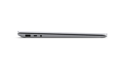 Vista lateral de Surface Laptop 4 en platino y cerrado