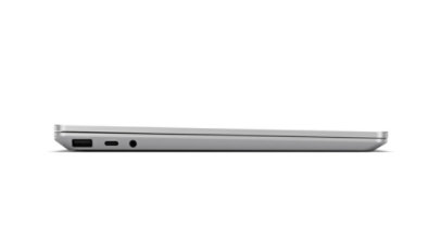 Surface Laptop Go 3 zobrazený z pravé strany se zavřeným víkem.