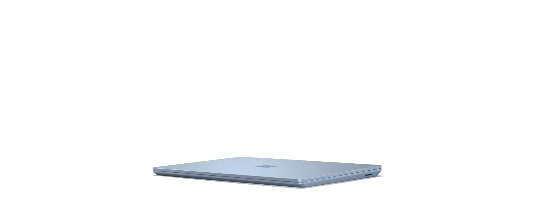 Gedraaide weergave van Surface Laptop Go.