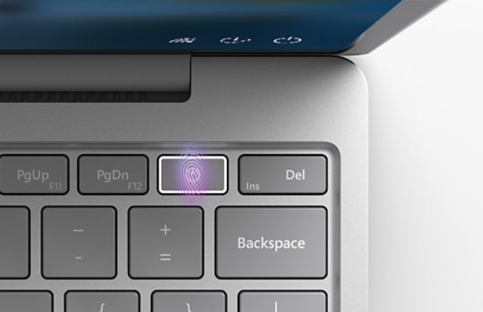 One Touch fingerprint sign-in key on Surface Laptop Go.