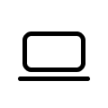 Pictogram van de voorkant van een pc.