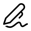 Icon of a pen drawing a line.
