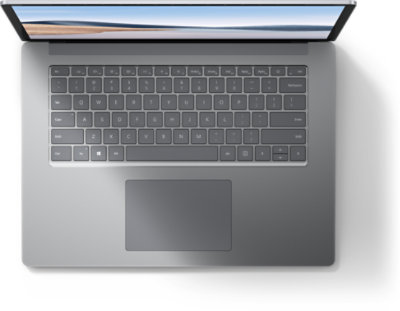 Top view of replacement QWERTY keyboard for Surface Laptop 3 in Platinum.