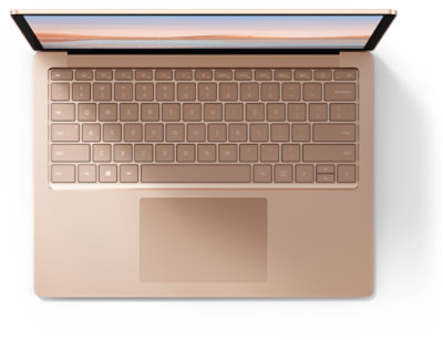 Top view of replacement QWERTY keyboard for Surface Laptop 3 in Sandstone.