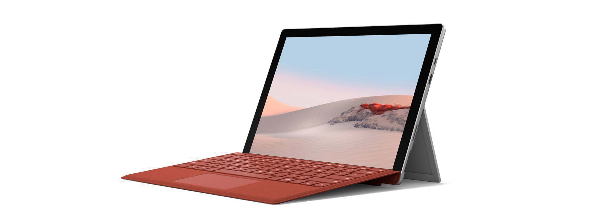 Surface Pro 7 with Surface Type Cover at an angle.