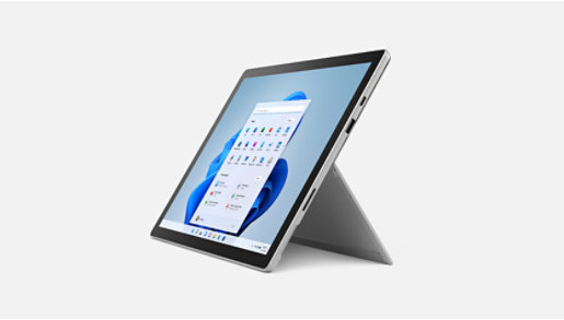 Surface Pro 7+ sur son support intégré