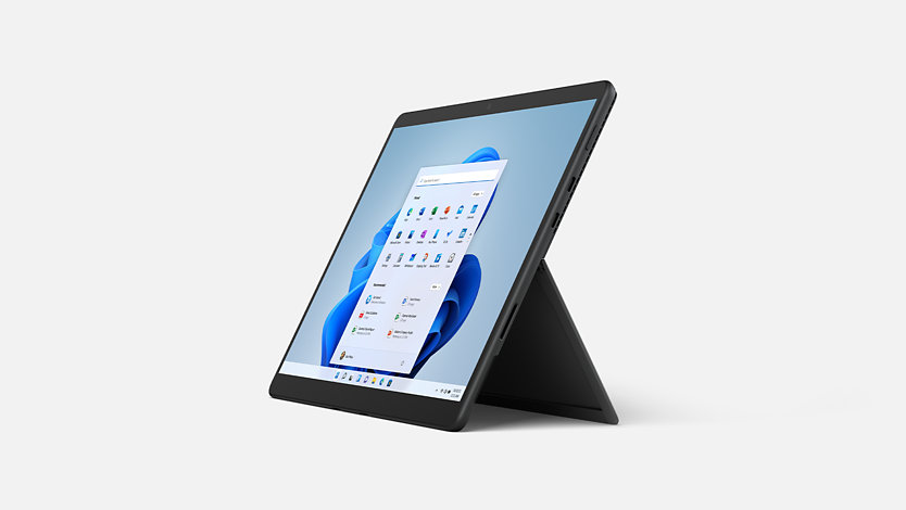 Surface Pro 8 positioned as a digital canvas propped on its kickstand.